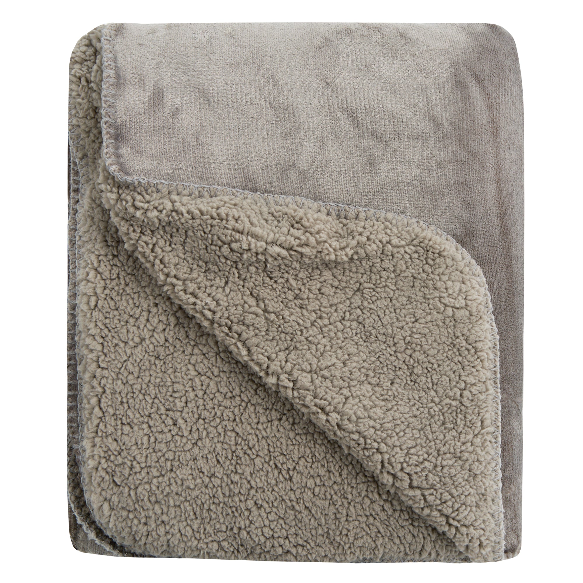 Double Layer Sherpa Fleece Flannel Throw 140cm x 180cm