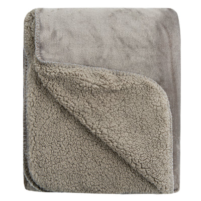 Double Layer Sherpa Fleece Flannel Throw 140cm x 180cm