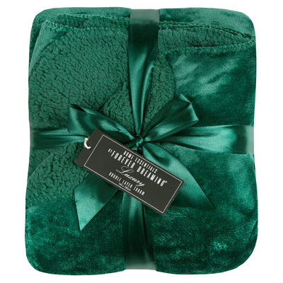 Double Layer Sherpa Fleece Flannel Throw 140cm x 180cm