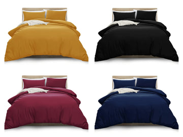 Plain Dyed Coloured Microfibre Duvet Sets