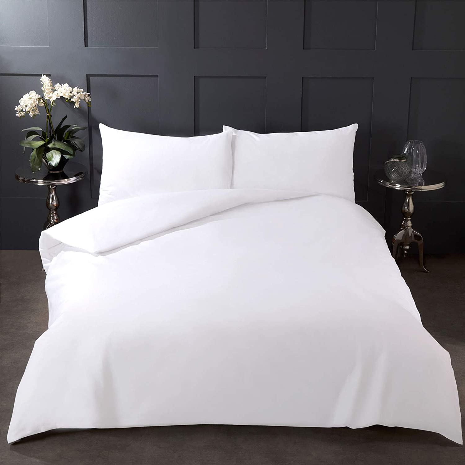 Plain Dyed White Microfibre Duvet Sets